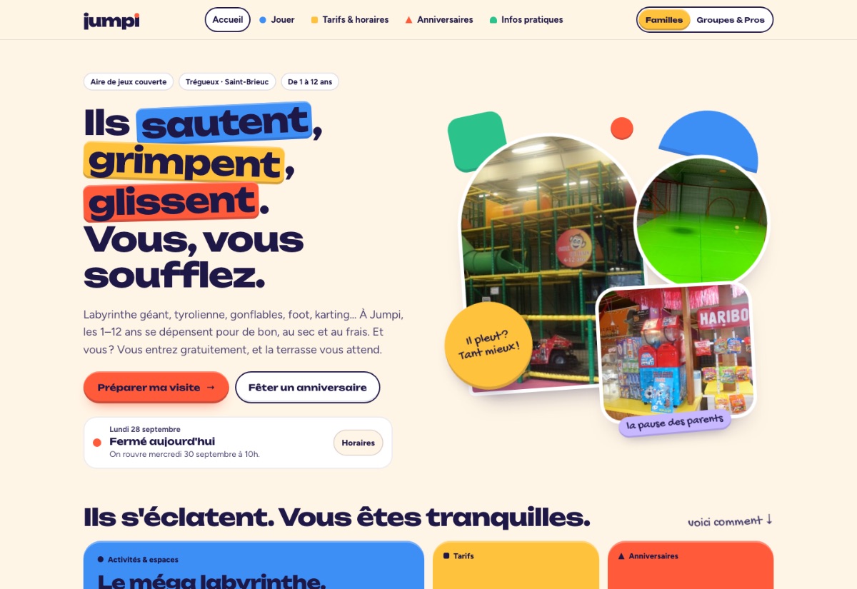 Page d'accueil du site Jumpi refondu