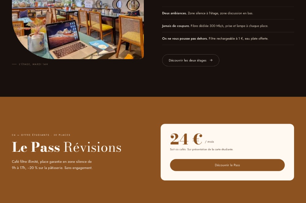Section carte du site Maison Kafé